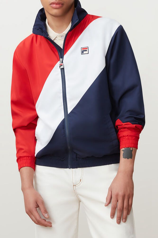 Fila Cruz Windbreaker Jacket Red/Navy/White - Mens - 10458RPZD